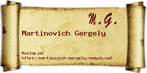 Martinovich Gergely névjegykártya