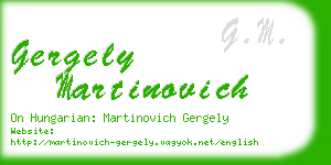 gergely martinovich business card